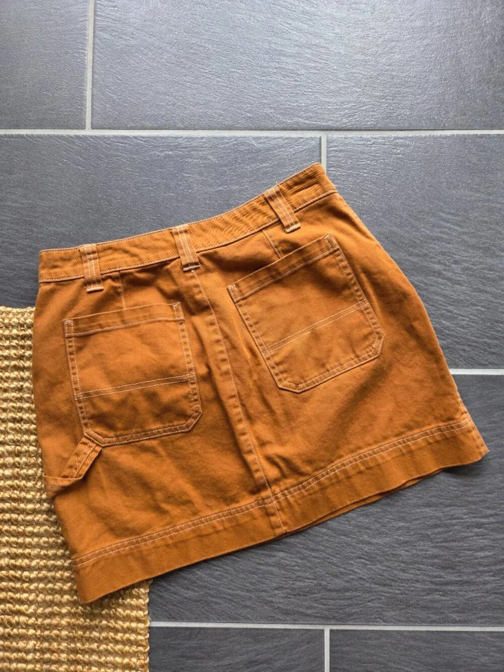Old Navy Rust Brown Sly Fox Utility Cargo Carpenter Mini Skirt Size 4